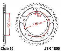 JT звезда задняя JTR1800.43