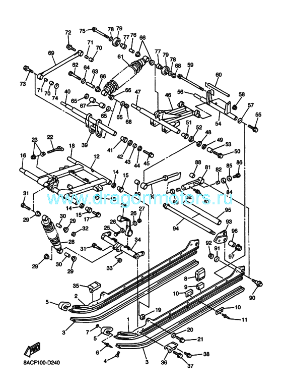 Ямаха викинг запчасть. Ходовая снегохода Ямаха Викинг 540 3. Схема подвески снегохода Ямаха Викинг 540. Задняя подвеска Ямаха Викинг 540 3. Задняя подвеска снегохода Ямаха Викинг 540 4.